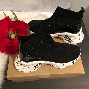 Studded Ankle Platform Sock Bootie